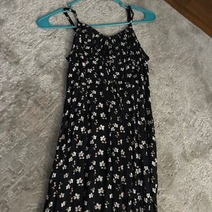 Long black dress with flowers